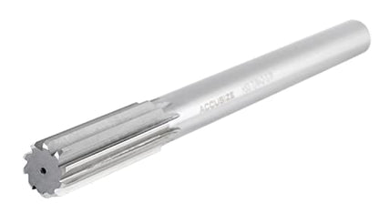Accusize Industrial Tools 7/8'' H.S.S. Straight Shank Straight Flute Chucking Reamer, Flute Length 2-5/8'', Oal 10'', Right Hand, 8 Flute, 5015-0245 | 7/8" HSS Straight Shank Straight Flute Chucking Reamer, Flt Len 2-5/8", OAL 10", Right Hand Cut, 8 Flute