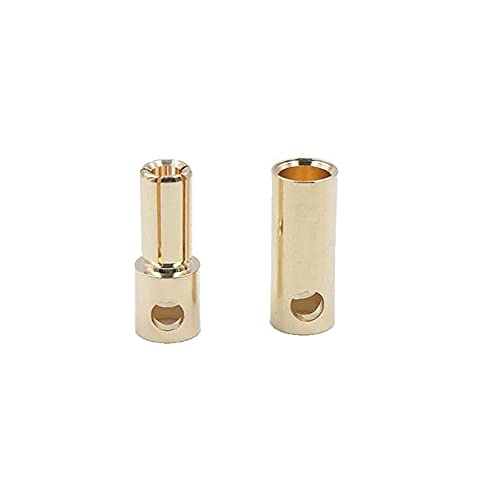 20 Pairs Gold-Plated 5.5MM Banana Plug Bullet Male and Female Connector Adapter for RC Lipo Battery ESC Motors (5.5MM) - size: 20Pairs 5.5MM