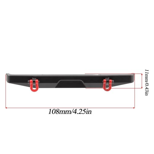 RC Bumper For TRX4M K10 1/18 Aluminum Front Rear Bumper With Tow Trailer Hook RC Crawler Car Upgrade Parts Accessories(Rear) - color: Rear