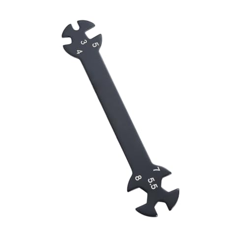 6-in-1 RC Wrench Tool for Turnbuckles Multifunctional Black Rod Wrench for RC Cars Sturdy Repair Tool Adjustable Features for Hobbyists