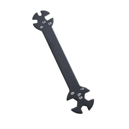 6-in-1 RC Wrench Tool for Turnbuckles Multifunctional Black Rod Wrench for RC Cars Sturdy Repair Tool Adjustable Features for Hobbyists