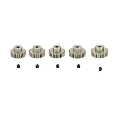 KingVal Replacement 5PCS 48DP 3.175mm 26T 27T 28T 29T 30T Aluminium Pinion Motor Gear Combo Compatible with 1/10 RC Car Brushed Brushless Motor - size: 26-30T