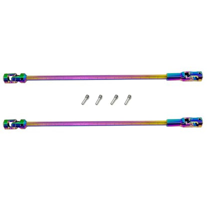1/10 RC Crawler Cut-to-Length Drive Shaft Kit, Adjustable 68–229mm Stainless Steel RC Driveshaft Driveline with CNC Universal Joints and Mounting Screws, 2PCS (Rainbow) - color: Rainbow