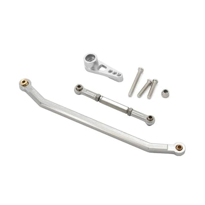 RC Links Linkage Compatible with MN128 MN86 MN86S MN86K MN86KS MNG500 1/12 RC Track Truck Upgrade Parts Metal Steering Linkage Tie Rod and Servo Arm(Silver) - color: Silver