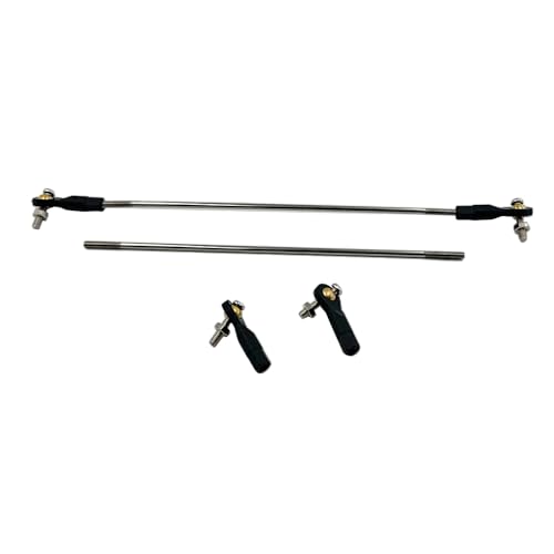 2PCS RC Boat Pushrod Set Lever Steering Linkage Tie Rod End Ball Head Joint End with Linkage Rod Pushrod for RC Boat Ship Airplane Helicopter Parts (M3 Tie Rod End, M3x150mm Pushrod)