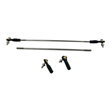 2PCS RC Boat Pushrod Set Lever Steering Linkage Tie Rod End Ball Head Joint End with Linkage Rod Pushrod for RC Boat Ship Airplane Helicopter Parts (M3 Tie Rod End, M3x150mm Pushrod)