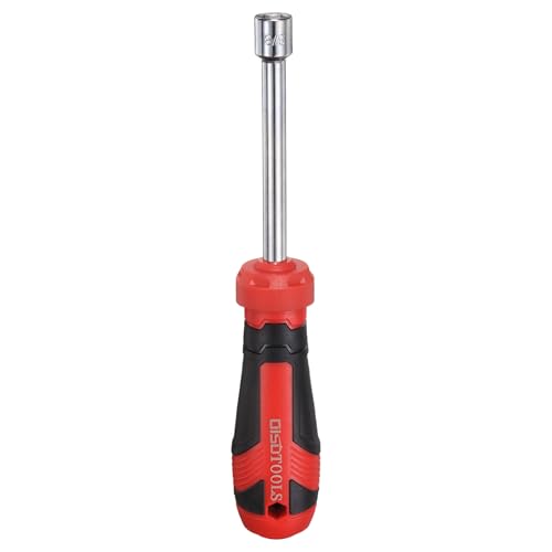 HARFINGTON SAE Nut Driver 3/8" CR-V Non-Magnetic Tip Hollow Shafts Hex Socket Screwdriver with Anti-Slip Handle for Automobile Repair Bit Driver - size: 3/8"