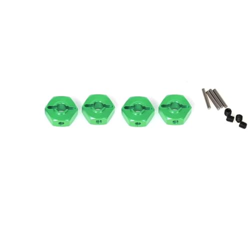 Compatible with LOSI for Mini for LMT 4X4 1/18 RC Brushed Monster Truck Car Upgrade Parts Connectors Hexagon 12mm Kit Green RC Accessories