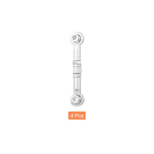 MECCANIXITY 4 Pcs Steering Servo Turnbuckle Rod RC Aluminum Alloy Linkages for HSP 1/10 94123 On-Road RC Car (Silver Tone, 38mm) - color: Silver Tone, size: 38mm