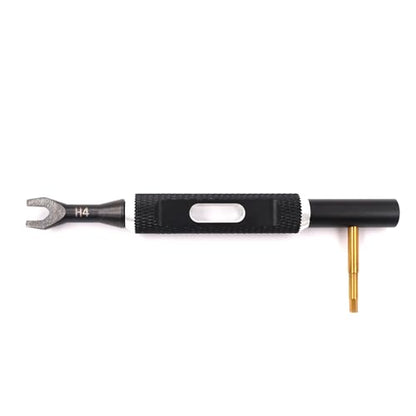 RC Multi-Function Wrench Turnbuckle Nut Ball Joint Remover 4mm Universal Repair Tool with 2.0mm Screwdriver for 1/10 1/8 1/24 Crawler Truck Off Road Car Boat Drone Airplane(Black Silver) | 4mm Universal Repair Tool,2.0mm Screwdriver,for 1/10 1/8 1/24 Craw