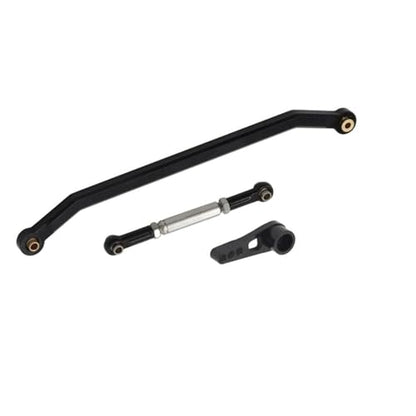 RC Links Linkage Compatible with MN128 MN86 MN86S MN86K MN86KS MNG500 1/12 RC Track Truck Upgrade Parts Metal Steering Linkage Tie Rod and Servo Arm(Black) - color: Black