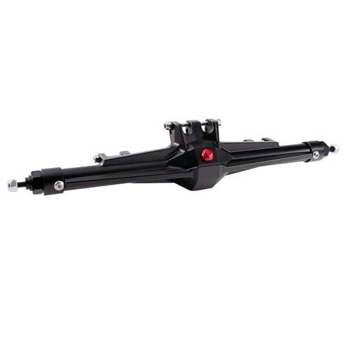 CNC Aluminum Rear Axle Assembly for 1/10 RC Crawler, Metal Axle Housing Upgrade Part for H10 RC Crawler (Black/Silver) (Black) - color: Black