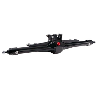 CNC Aluminum Rear Axle Assembly for 1/10 RC Crawler, Metal Axle Housing Upgrade Part for H10 RC Crawler (Black/Silver) (Black) - color: Black