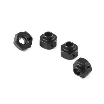 Machined Aluminum 12mm Hex Hub for 6mm Stub Shafts, Black | Set Screw Style Retention Onto the Stub Shaft, Fits Vanquish F10 Portal Axles VRD VS4-10 Phoenix