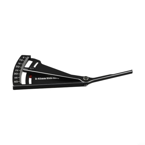 Aluminum Ride Height Gauge for RC Cars 3-42mm Adjustable Wheel Camber Ruler Tool Kit for On-Road Off-Road Trucks Black Finish