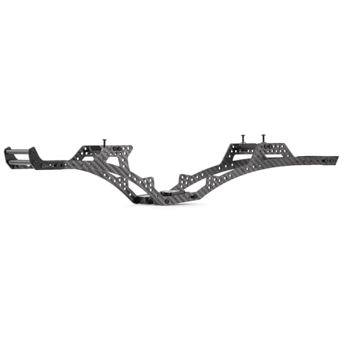 Carbon Fiber 1/10 LCG Chassis Kit with Delrin Skid Front Bumper Body Mount | Low Center of Gravity, 8° Angled Skid, Multiple Holes Shock Towers, Fits Straight Axle and Portal Axle