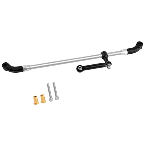 Stainless Steel +Aluminum Steering Linkage Set for 1/8 Losi LMT RC Monster Truck Metal Upgrade Parts (Black) - color: Black