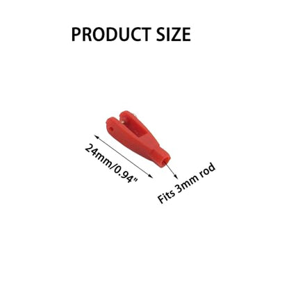 5PCS RC Airplane Servo Linkage Rod Clevis Coupler U-Shaped Nylon Clamp with Screws for RC Plane Helicopter DIY Model Aircraft Pushrod Connecting Part (for 3mm Rod Red) - style: For 3mm Rod Red