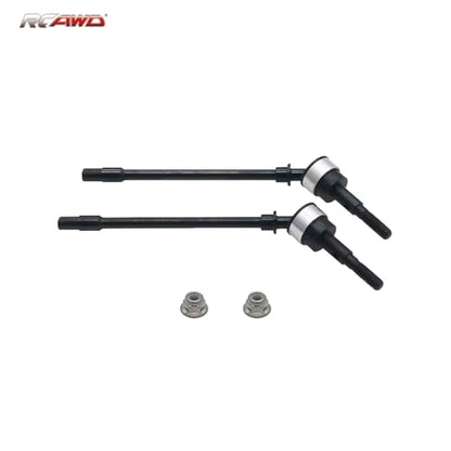 RCAWD Front Drive Shafts CVD Axial 1/10 SCX10 SCX0042 | Heavy-duty steel construction eliminates bind and withstands extreme torque on steep trail inclines without snapping.