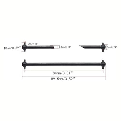 RC Car Accessories Compatible with HSP 94111 94108 94170 1/10 RC Car Replacement Parts 4Pcs Steel Dogbone Drive Shaft Wheel Axle 08029 02033 Black