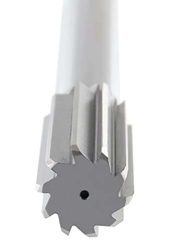 Accusize Industrial Tools 1-1/8'' H.S.S. M2 Straight Shank Straight Flute Chucking Reamer, Flute Length 2-7/8'', Oal 11'', 10 Flute, 5015-0305 | 1-1/8" HSS M2 Straight Shank Straight Flute Chucking Reamer, Flt Len 2-7/8", OAL 11", Right Hand Cut, 10 Flute