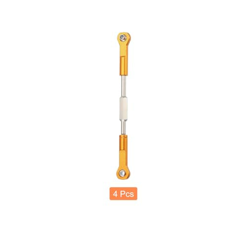 MECCANIXITY 4 Pcs Steering Servo Turnbuckle Rod RC Aluminum Alloy Linkages for HSP 1/10 94123 On-Road RC Car (Gold Tone, 96mm) - color: Gold Tone, size: 96mm