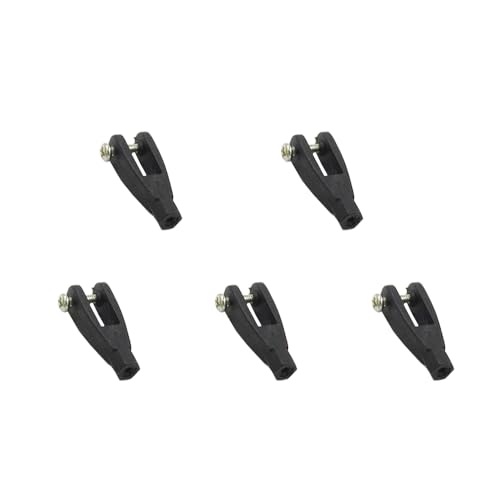 5PCS RC Airplane Servo Linkage Rod Clevis Coupler U-Shaped Nylon Clamp with Screws for RC Plane Helicopter DIY Model Aircraft Pushrod Connecting Part (for 2mm Rod Black) - style: For 2mm Rod Black