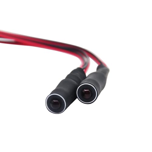 RC 2 LEDs Angel Eyes & Demon Eyes LED Light Headlights 10mm Outer Diameter Lamp for 1/10 RC Model Car Crawler Truck Racing Car Headlamps (Inner Red+Outer White) - color: Inner Red+Outer White