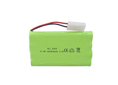 sea jump 2PCS 9.6V 2800mah AA Rechargeable Battery with Tamiya Plug and USB Charging Cable for RC Remote Control Vehicles, Trucks, Tanks, Engineering Vehicles, RC Ships, Toys, Car Batteries