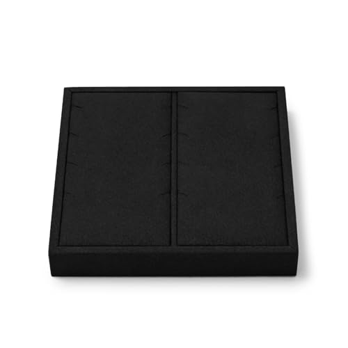 Oirlv Microfiber Jewelry Chain Display Tray Black | Black Microfiber Tray, 5.51"X5.51"X0.79", Soft Material Protects Chains, Elegant Black Backdrop, Keeps Necklaces Organized - style: P13704