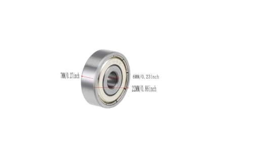 6-Pack 636-ZZ Double Rubber Sealed deep Groove Ball Bearings, 6MMx22MMx7MM, pre-Lubricated, Stable Performance, and Cost-Effective Ball Bearings - size: 636ZZ