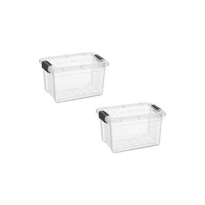 Superio Mini Storage Container Plastic Crayon Box Art Supplies and Sewing Case Stackable Clear Small Organizer for Beads, Stationery, Chalk, and Food, 1.4 Quart, 2 Pack - size: 1.4 Quarts, style: 2 Pack