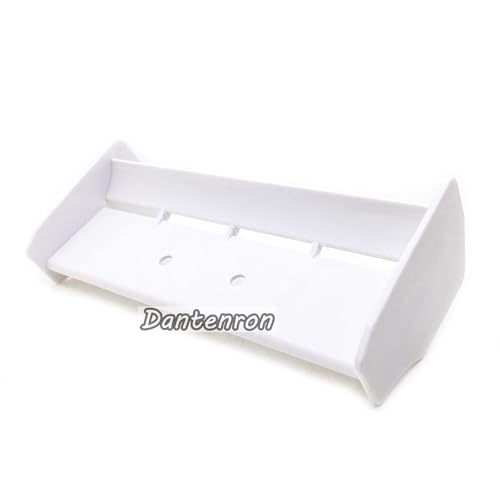 1/10 RC Car Force Rear Spoiler High Down Force Body Wing Tail Compatible with 1:10 Scale RC Off Road Short Course Truck Buggy Racing Car (White) - color: White