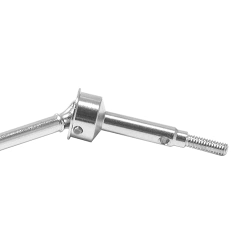 Steel Front Rear Axle Shafts 5mm Extended +2mm Thread Longer Driveshaft for 1/18 RC Crawler Car TRX4M Upgrade Parts (Silver) - color: Silver