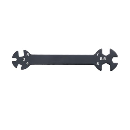 6-in-1 RC Wrench Tool for Turnbuckles Multifunctional Black Rod Wrench for RC Cars Sturdy Repair Tool Adjustable Features for Hobbyists