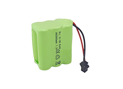 2PCS AA 7.2V 2800mah RC Battery Pack with SM-2P Plug with USB Charging Cable for Toy Tanks Engineering Department Flatbed Semi-Trailer Truck RC Remote Control Car Ni-MH high Capacity Battery