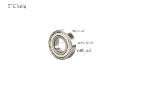 6-Pack 637-ZZ Double Rubber Sealed deep Groove Ball Bearings, 7MMx26MMx9MM, pre-Lubricated, Stable Performance, and Cost-Effective Ball Bearings - size: 637ZZ