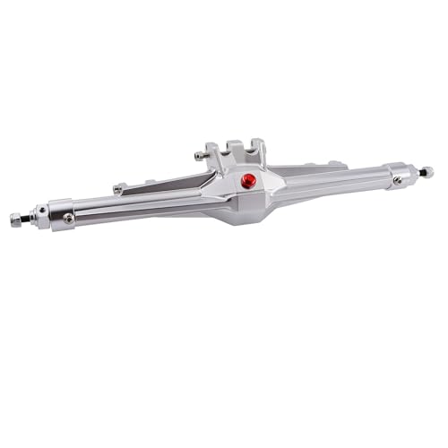 CNC Aluminum Rear Axle Assembly for 1/10 RC Crawler, Metal Axle Housing Upgrade Part for H10 RC Crawler (Black/Silver) (Silver) - color: Silver