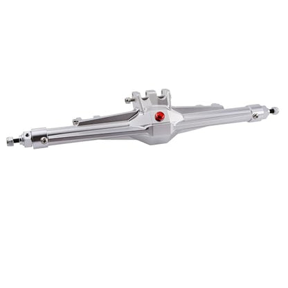 CNC Aluminum Rear Axle Assembly for 1/10 RC Crawler, Metal Axle Housing Upgrade Part for H10 RC Crawler (Black/Silver) (Silver) - color: Silver