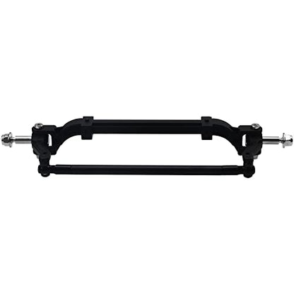 Metal Front Axle Steering Link Rod Pole Wheel Axle Compatible with Tamiya 1/14 RC Tractor Truck (Black) - color: Black