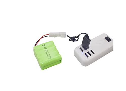 sea jump 2PCS AA 9.6V 2800mah RC Battery Pack with Tamiya Plug and USB Charging Cable Suitable for Toy Tank Engineering, Flat Semi-Trailer Truck, RC Car, Ni-MH High Capacity Battery