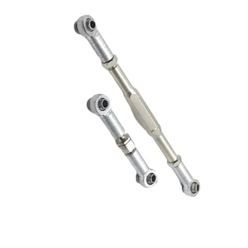 Front Rear Drive Shaft for WPL C14 B1 B14 B16 B24 B26 Steering Tie Rod Set for 1/16 rc Car Crawler Part 2pcs Metal Linkage Servo Link(Silver) - color: Silver