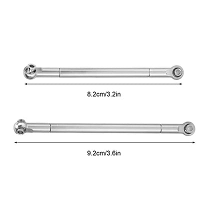 Dilwe RC Tie Rod, 8PCS Metal Full Car Tie Rod Tie Lever Link Pull Rod for MN86 Series Model Upgrade RC Car, RC Aluminum Linkages Steering Servo Rod RC Car Parts RC Accessories(Silver)