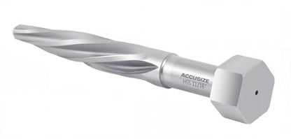 Accusize Industrial Tools H.S.S. Aligning Reamer - 11/16'' Diameter, 4-1/2'' Flute Length, 6-1/2'' OAL, Hex Shank, Spiral Flute, 0523-6025 | HSS Aligning Reamer, 11/16" Dia, 4-1/2" Flute, 6-1/2" OAL, Hex Shank, Spiral Flute - size: 11/16 inch
