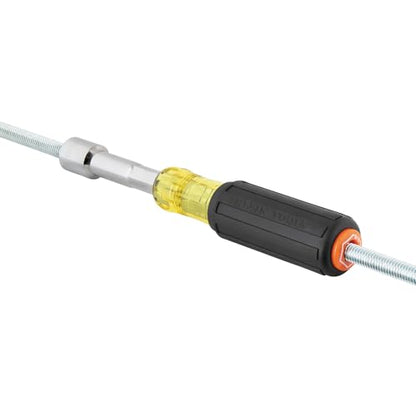 Klein Tools 65406M Metric Color-Coded Nut Driver, Hollow-Shaft, Heavy-Duty 6 mm Hex, Pass-Through Design, 6-Point Socket, and Cushion-Grip Handle - size: 6mm