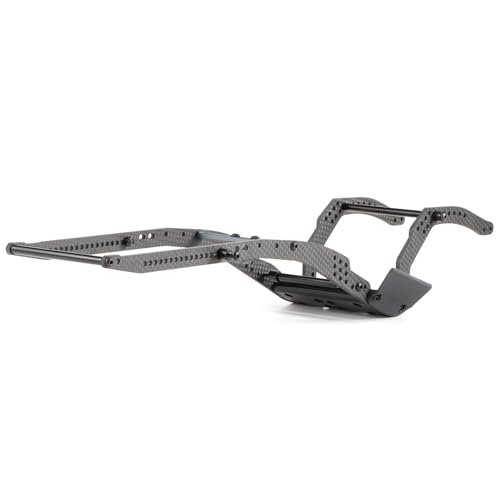 High Clearance V3 Carbon Fiber LCG Chassis Kit for 1/10 RC Crawler Comp Rig | 26° Skid Angle and LCG Design, with Delrin Skid Plate, 70mm Aluminum Carrier Bearing and 3D Printed Rock Sliders
