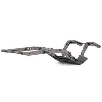 High Clearance V3 Carbon Fiber LCG Chassis Kit for 1/10 RC Crawler Comp Rig | 26° Skid Angle and LCG Design, with Delrin Skid Plate, 70mm Aluminum Carrier Bearing and 3D Printed Rock Sliders