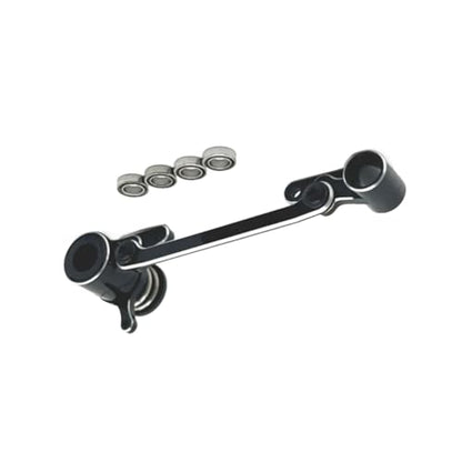 for Wltoys for 144001 144010 124007 124008 124016 124017 124018 124019 Metal Steering Assembly RC Car Upgrade Parts Accessories RC Car Repair Kit(Black) - color: Black