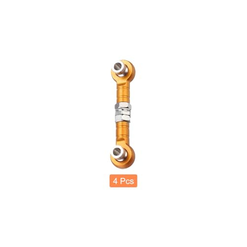 MECCANIXITY 4pcs Steering Servo Turnbuckle Rod RC Aluminum Alloy Linkages for HSP 1/10 94123 On-Road RC Car(Yellow) - color: Yellow, size: 32mm