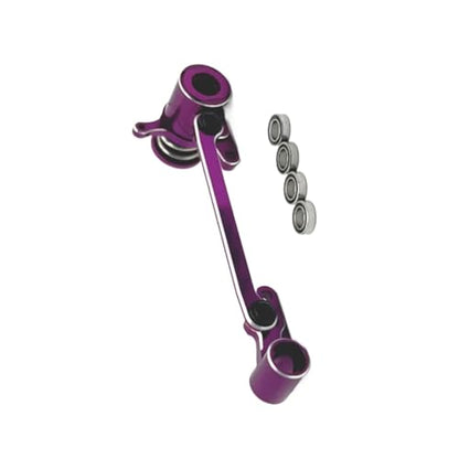 for Wltoys for 144001 144010 124007 124008 124016 124017 124018 124019 Metal Steering Assembly RC Car Upgrade Parts Accessories RC Car Repair Kit(Purple) - color: Purple